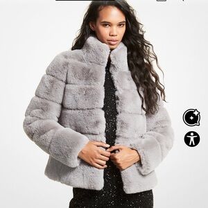 Elle Women's Soft Gray Teddy Jacket